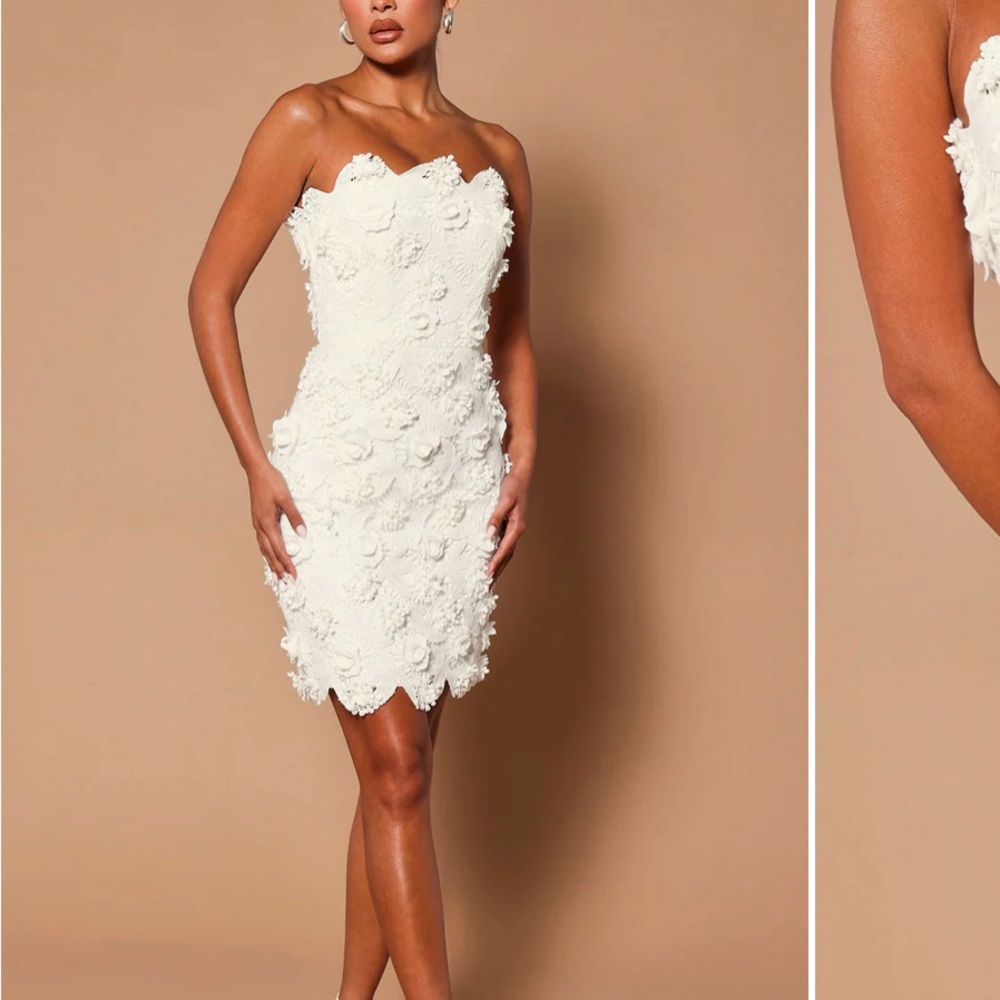 Grace Crochet White Mini Dress